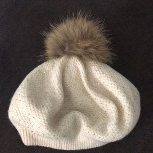 Angora real fur Pom Pom hat